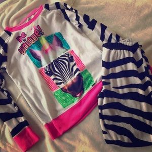 Justice for girls zebra pjs 🦓💗